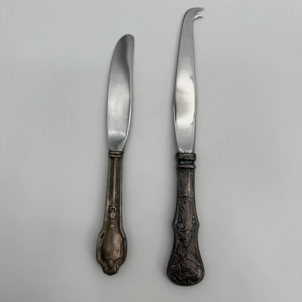 Vintage David Anderson Cheese Knife‎ Pewter & Theodor Olsens Spread Knife Norway